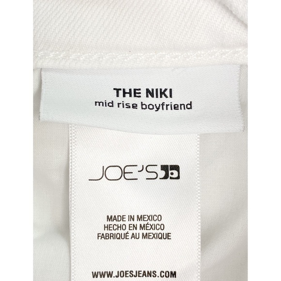 Joe's Jeans The Niki Mid-Rise Boyfriend White‎ Denim Distressed Jeans - Size 23 - Picture 9 of 11